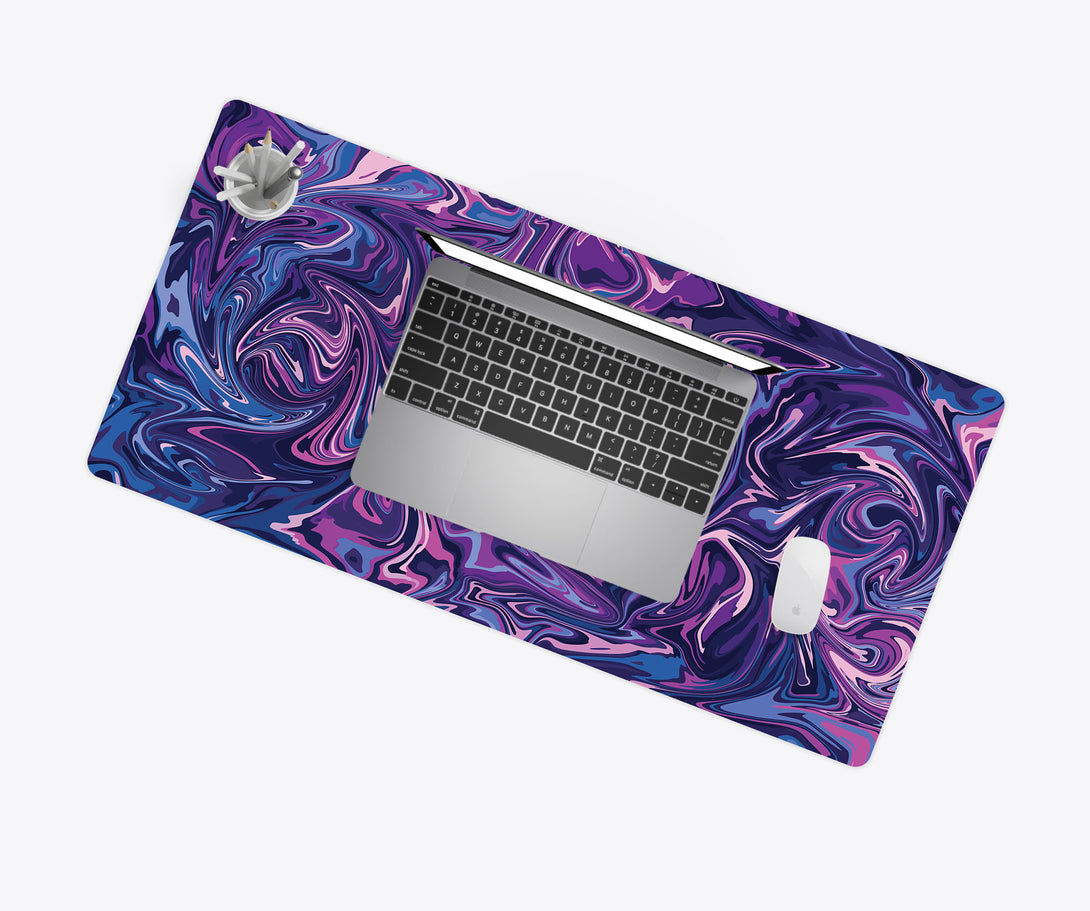 Purple Desk Mat with Laptop