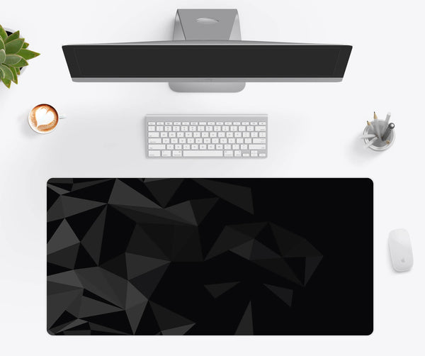 Black Geometric Desk Pad