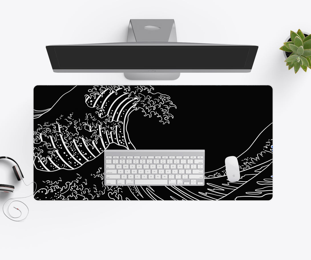 Black Retro Wave Desk Pad