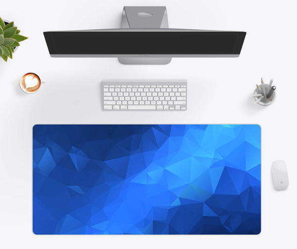 Blue Polygon Desk Mat