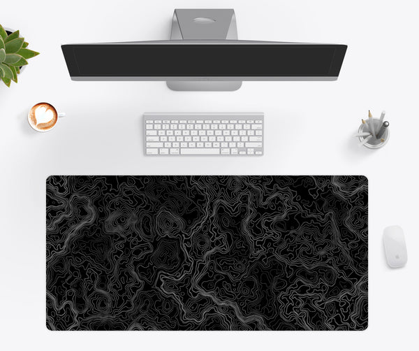 Dimensional Black Topographic Desk Mat