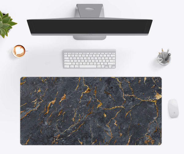 Dark Grey Marble Desk Mat