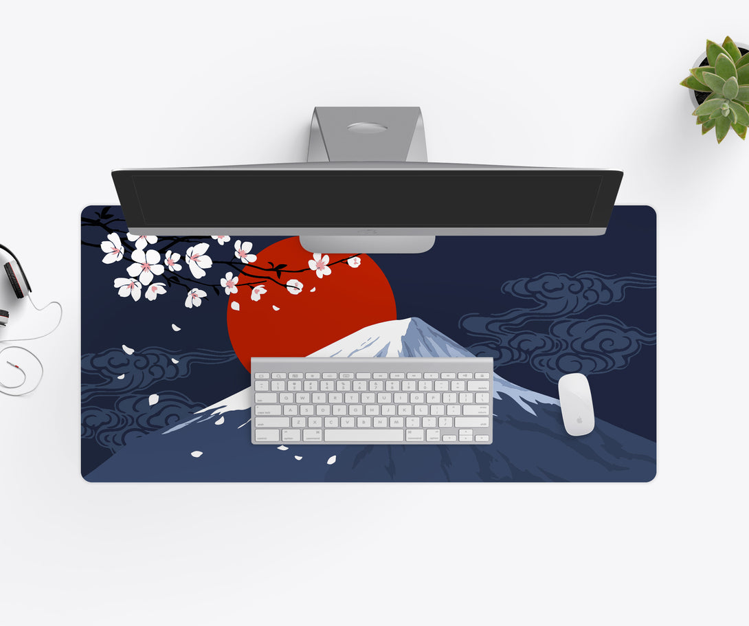 Mount Fuji Japanese Red Sun Desk Mat