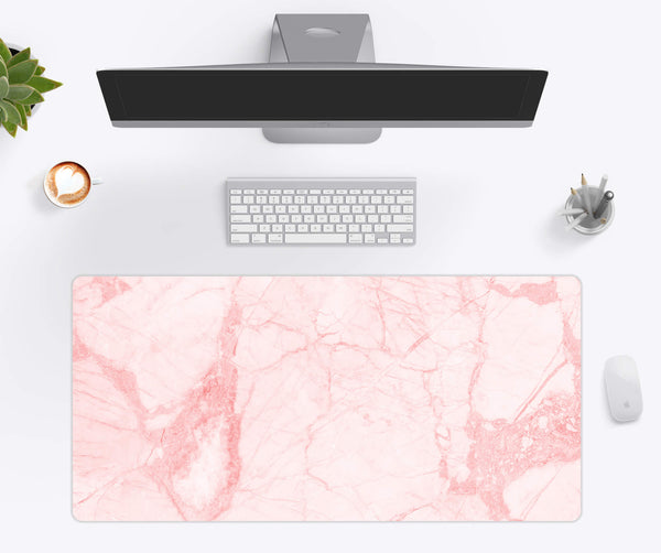 Pink Marble Desk Mat