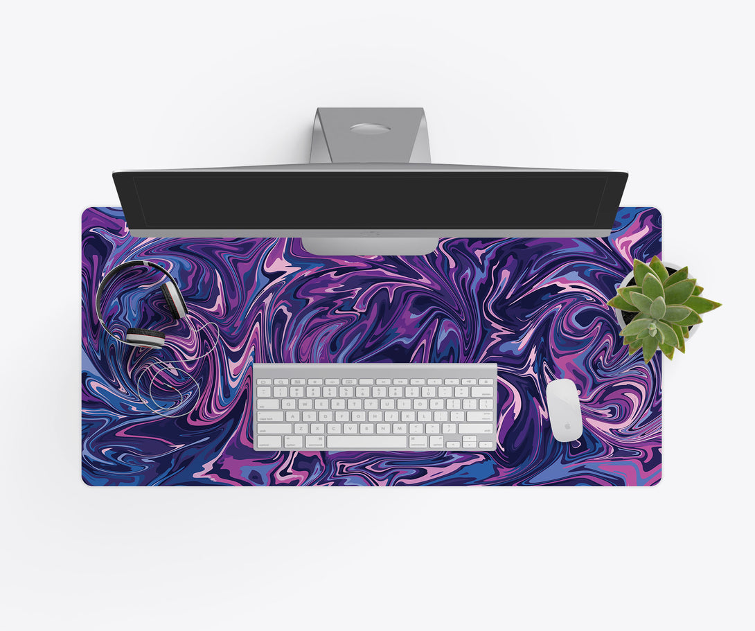 Purple Computer Mat Purple Storm Desk Mat, Gaming Mousepad, Desk Pad – Love Desk Mats