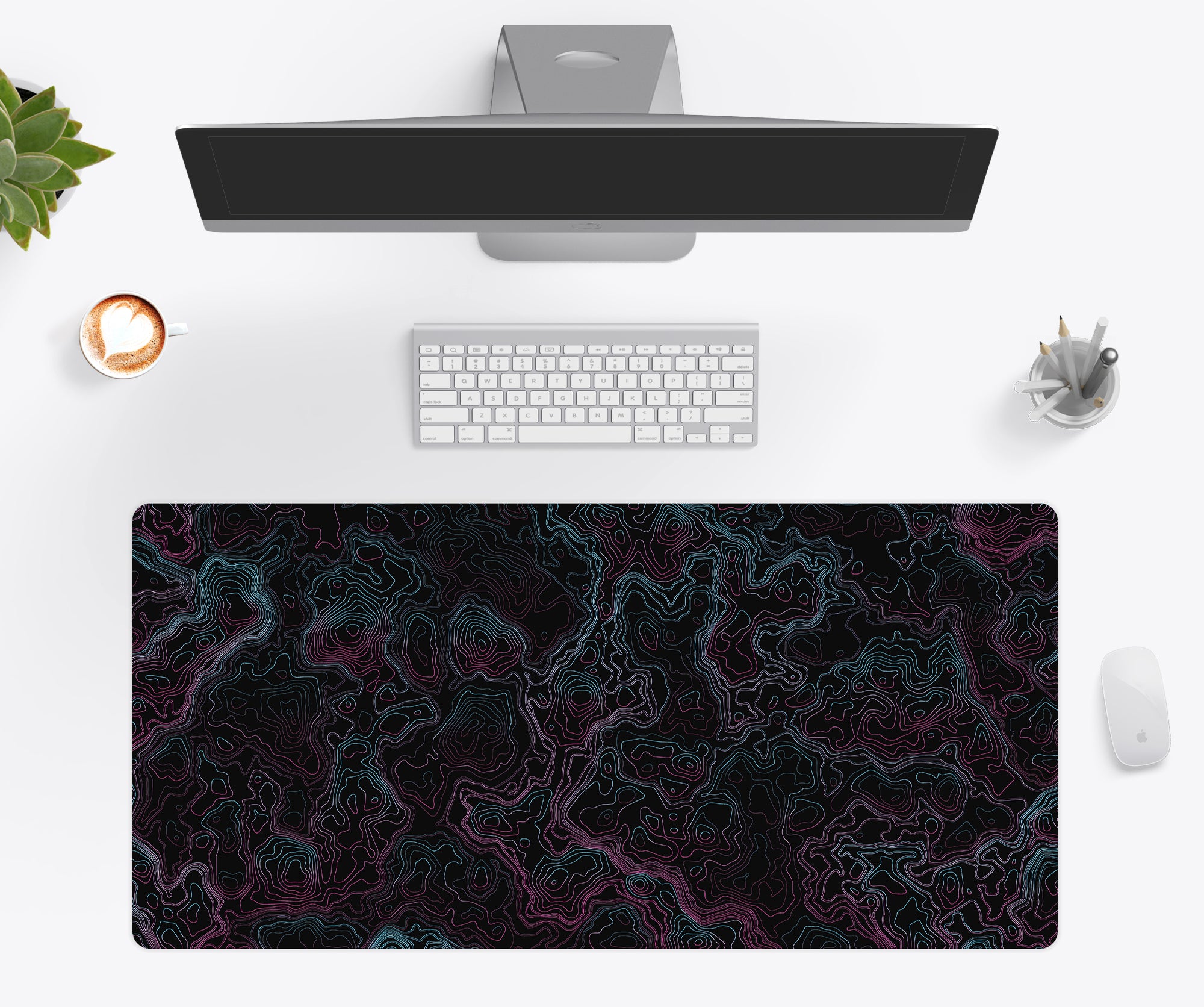 Retro Topographic Desk Mat, Topographic Desk Pad, Gaming Mousepad ...